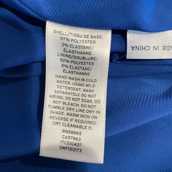 Cooper St Long Sleeve Ruffle Mini Dress in Cobalt Blue, Back Tie, V-Neck, 12‎ - Picture 4 of 5